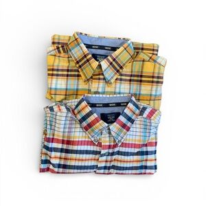 Lot Of 2 Plaid Wrangler Twenty X / 20 X Long Sleeve Men's Shirt Size Large